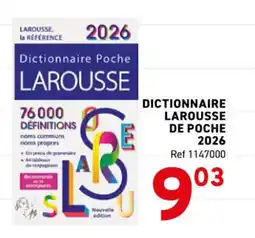 Trafic Dictionnaire larousse de poche offre