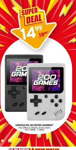 Trafic Console de jeu retro gamebox offre