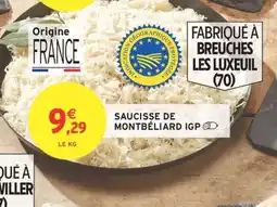 Intermarché Hyper Saucisse de montbéliard igp offre