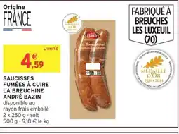 Intermarché Hyper Saucisses fumées à cuire offre