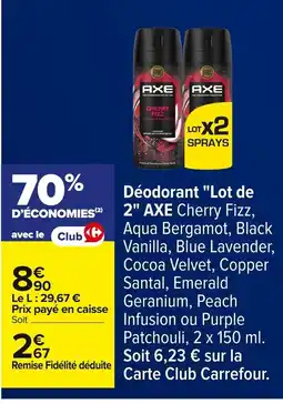 Carrefour AXE Déodorant Lot de 2 offre