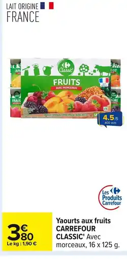 Carrefour CARREFOUR CLASSIC Yaourt aux fruits offre