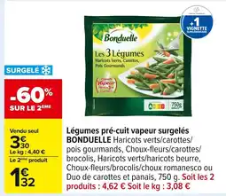 Carrefour BONDUELLE Légumes pré-cuit vapeur surgelés offre