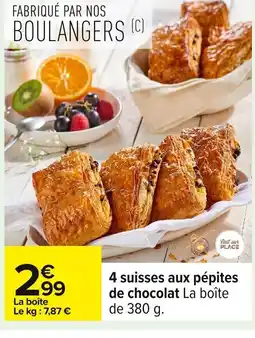 Carrefour 4 suisses aux pépites de chocolat offre