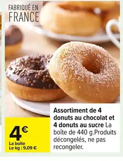 Carrefour Assortiment de 4 donuts au chocolat et 4 donuts au sucre offre