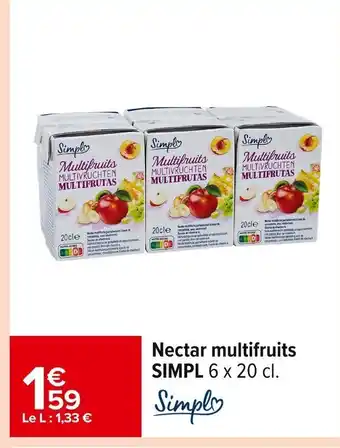 Carrefour SIMPL Nectar multifruits offre
