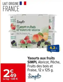Carrefour SIMPL Yaourts aux fruits offre