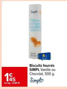 Carrefour SIMPL Biscuits fourrés offre