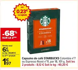 Carrefour STARBUCKS Capsules de café offre