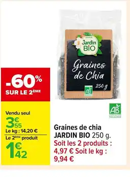 Carrefour JARDIN BIO Graines de chia offre