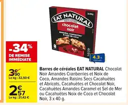 Carrefour EAT NATURAL Barres de céréales offre