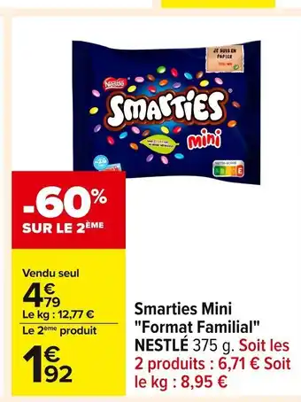 Carrefour NESTLÉ Smarties Mini Format Familial offre