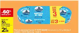 Carrefour PETIT NAVIRE Thon en morceaux Lot de 3 offre