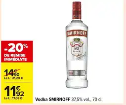 Carrefour SMIRNOFF Vodka offre