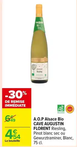 Carrefour CAVE AUGUSTIN FLORENT A.O.P Alsace Bio offre