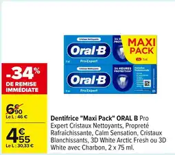 Carrefour ORAL B Dentifrice Maxi Pack offre