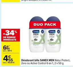 Carrefour SANEX MEN Déodorant bille offre