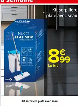 Carrefour Kit serpillère plate avec seau offre