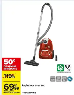 Carrefour ROWENTA Aspirateur avec sac offre