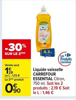 Carrefour CARREFOUR ESSENTIAL Liquide vaisselle offre