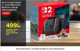 Carrefour NINTENDO Pack Console Switch 2 + le jeu Mario Kart World en code de téléchargement offre
