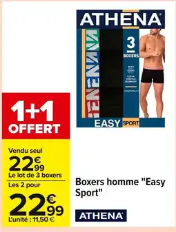 Carrefour ATHENA Boxers homme Easy Sport offre
