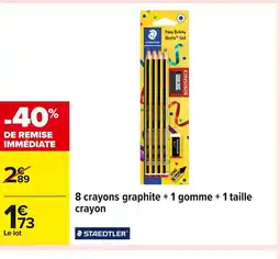 Carrefour STAEDTLER 8 crayons graphite + 1 gomme + 1 taille crayon offre