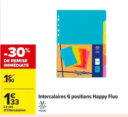 Carrefour Intercalaires 6 positions Happy Fluo offre