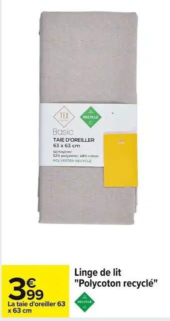 Carrefour Linge de lit Polycoton recyclé offre
