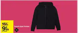 Carrefour Sweat zippé femme offre