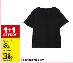 Carrefour T-shirt femme col V offre
