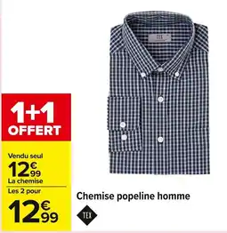 Carrefour Chemise popeline homme offre