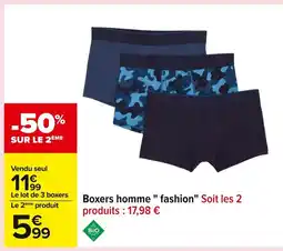 Carrefour Boxers homme fashion offre