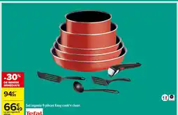 Carrefour TEFAL Set ingenio 9 pièces Easy cook'n clean offre