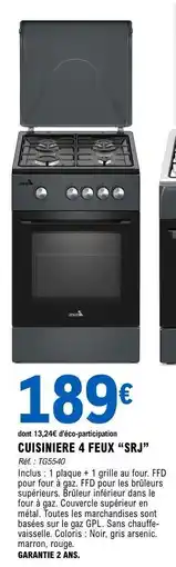 E.Leclerc CUISINIERE 4 FEUX “SRJ” offre