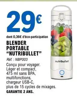 E.Leclerc BLENDER PORTABLE NUTRIBULLET offre