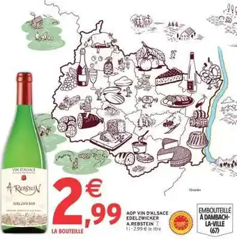 Intermarché AOP VIN D'ALSACE EDELZWICKER A.REBSTEIN offre