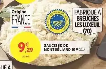 Intermarché Saucisse de Montbéliard IGP offre