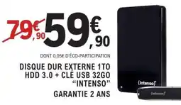 E.Leclerc Disque dur externe 1To HDD 3.0 + Clé USB 32Go 'Intenso' offre