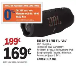 E.Leclerc Enceinte sans fil JBL offre