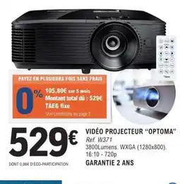 E.Leclerc VIDÉO PROJECTEUR “OPTOMA” offre
