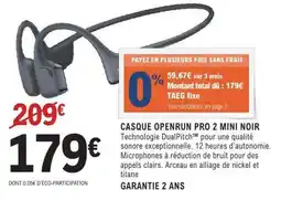 E.Leclerc CASQUE OPENRUN PRO 2 MINI NOIR offre