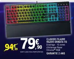 E.Leclerc CLAVIER FILAIRE RAZER ORNATA V3 offre