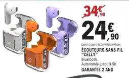 E.Leclerc ÉCOUTEURS SANS FIL CELLY offre