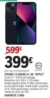 E.Leclerc IPHONE 13 GRADE A+ 5G “APPLE” offre
