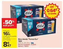 Carrefour Bière blonde Format Éco 1664 offre
