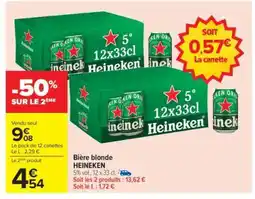 Carrefour Bière Blonde Heineken offre