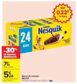 Carrefour BARRES DE CÉRÉALES NESTLE offre