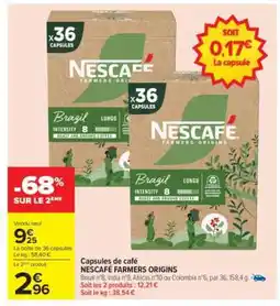 Carrefour Capsules de café Nescafé Farmers Origins offre