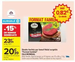 Carrefour Steaks hachés pur boeuf Halal surgelés Format familial offre
